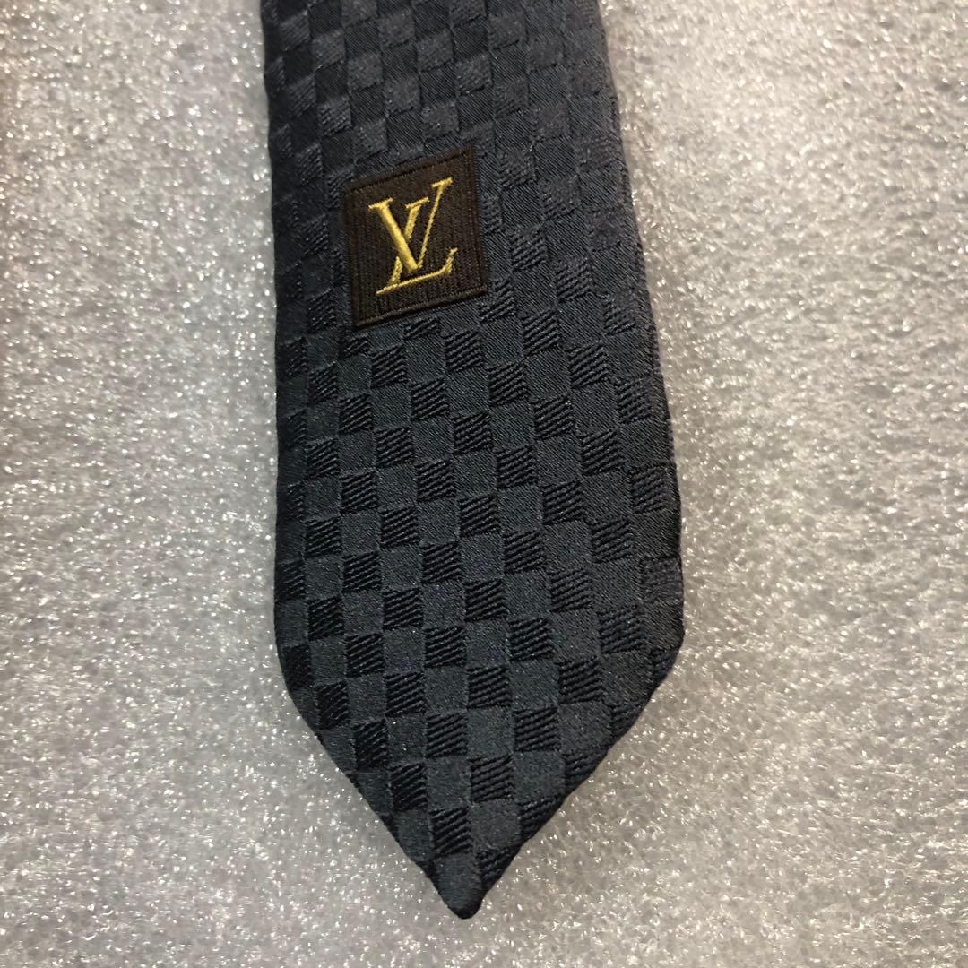 LOUIS VUITTON ダークグレー チェックネクタイ