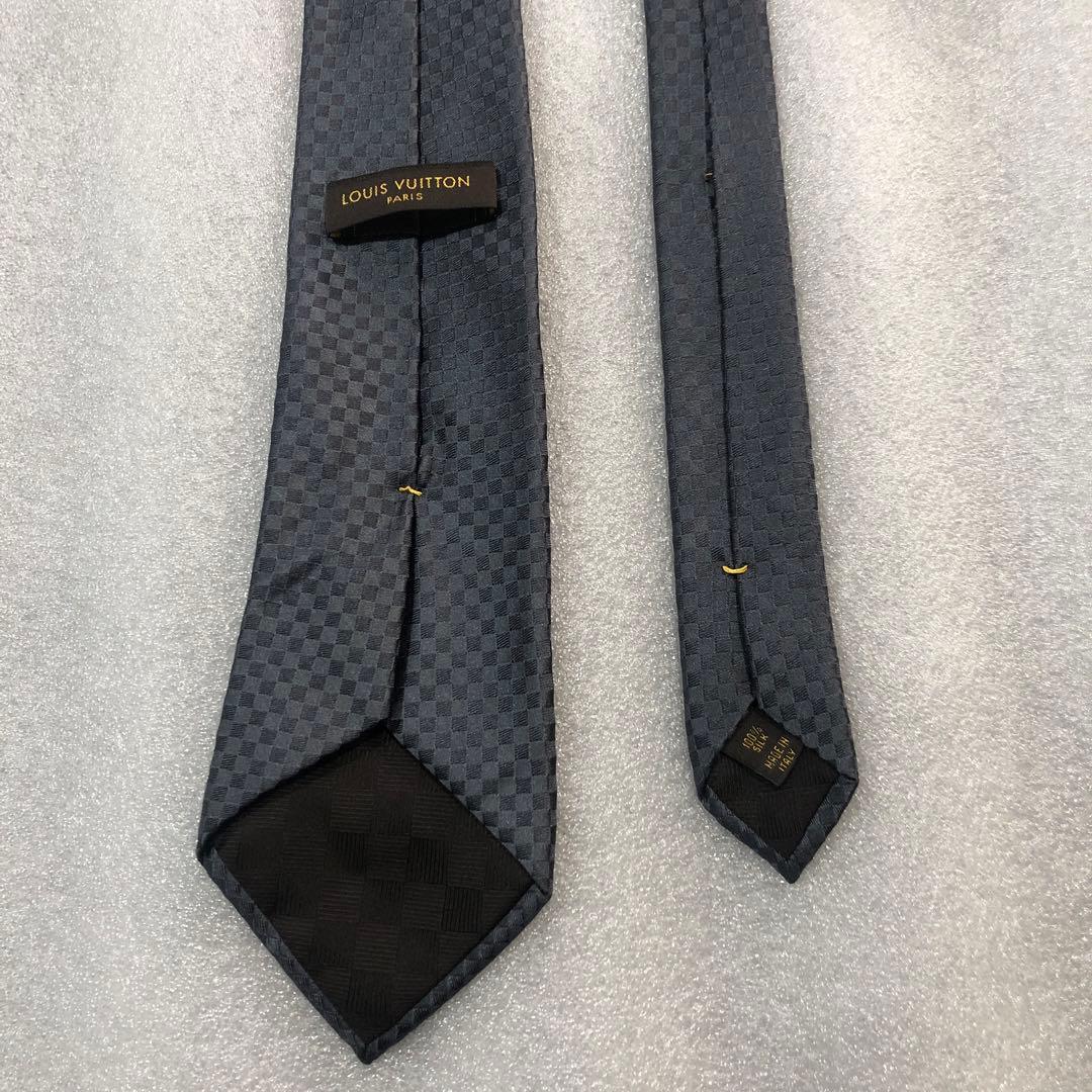 LOUIS VUITTON ダークグレー チェックネクタイ