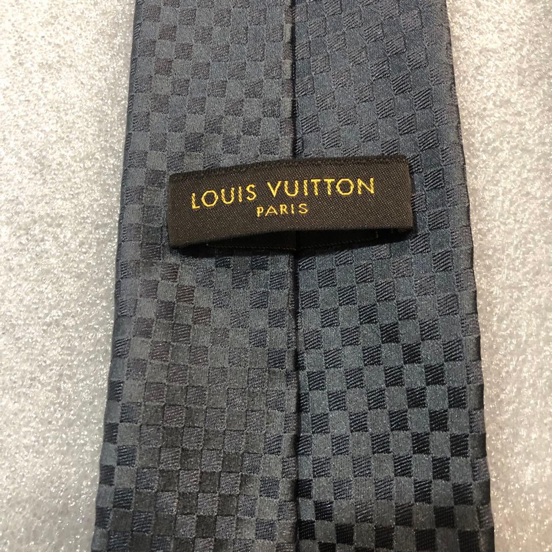 LOUIS VUITTON ダークグレー チェックネクタイ