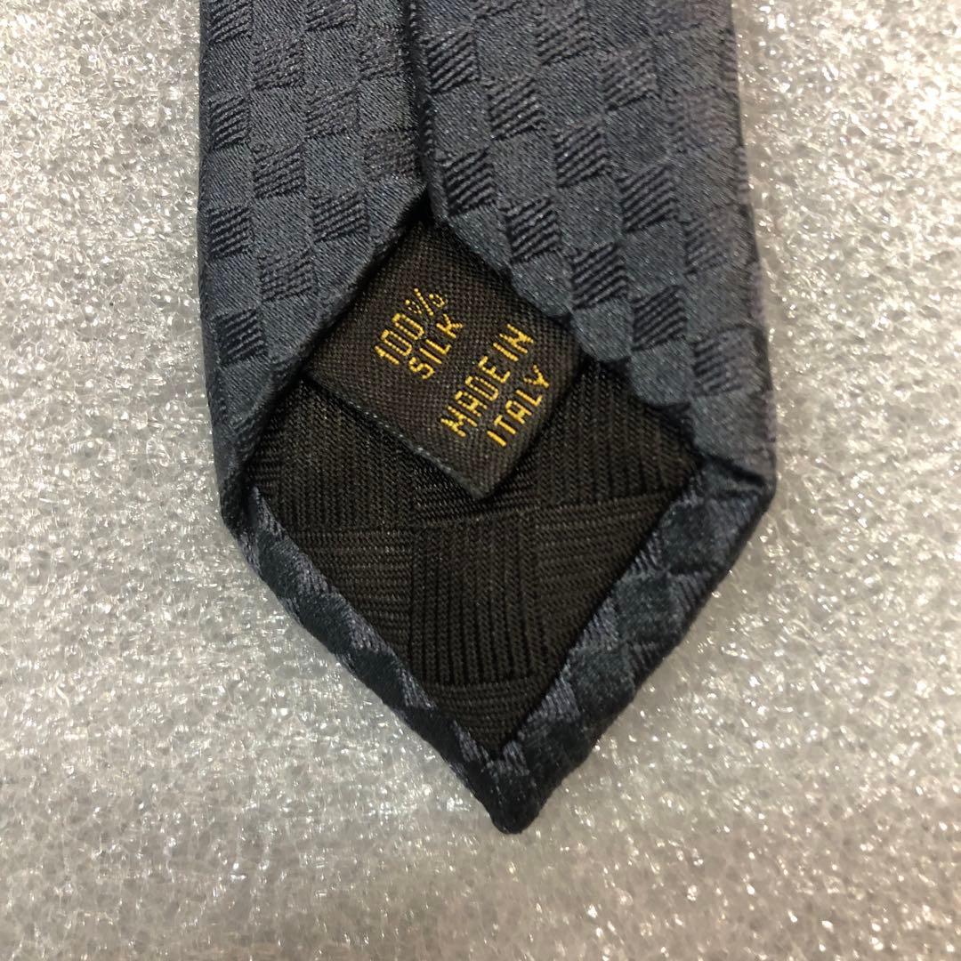 LOUIS VUITTON ダークグレー チェックネクタイ