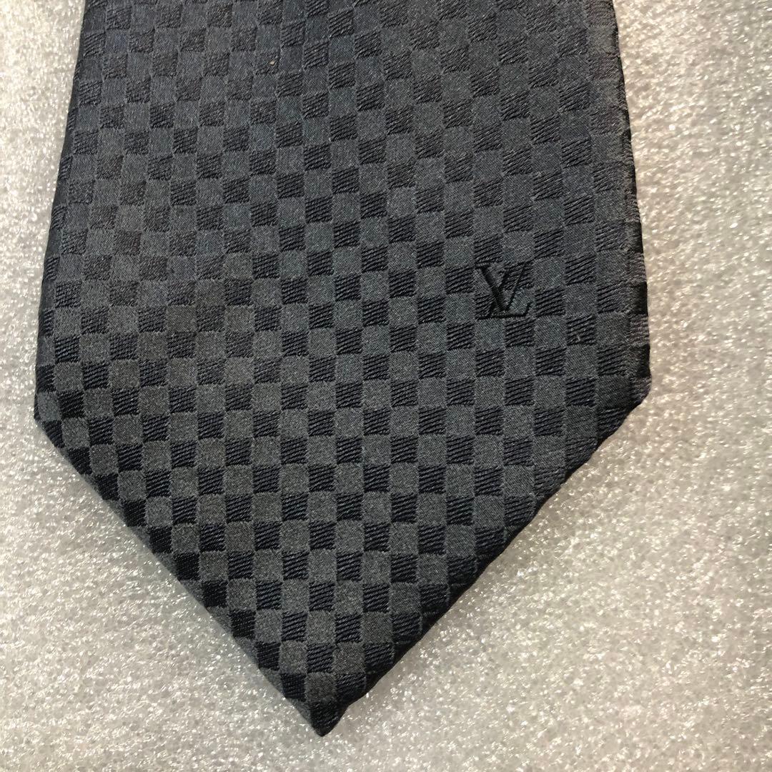 LOUIS VUITTON ダークグレー チェックネクタイ