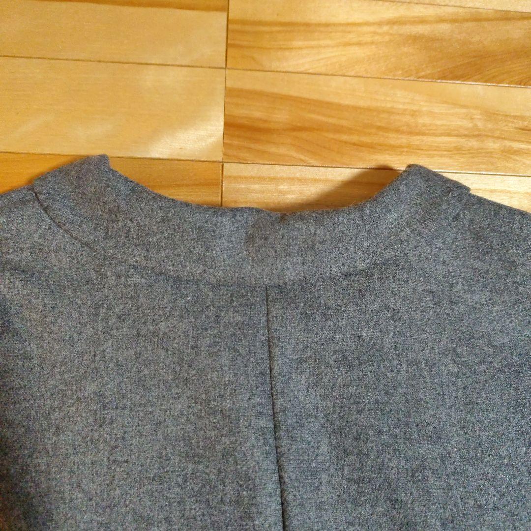 ミズイロインド　ウール混ボックスワンピース　ロング　コクーン　スキッパーカラー