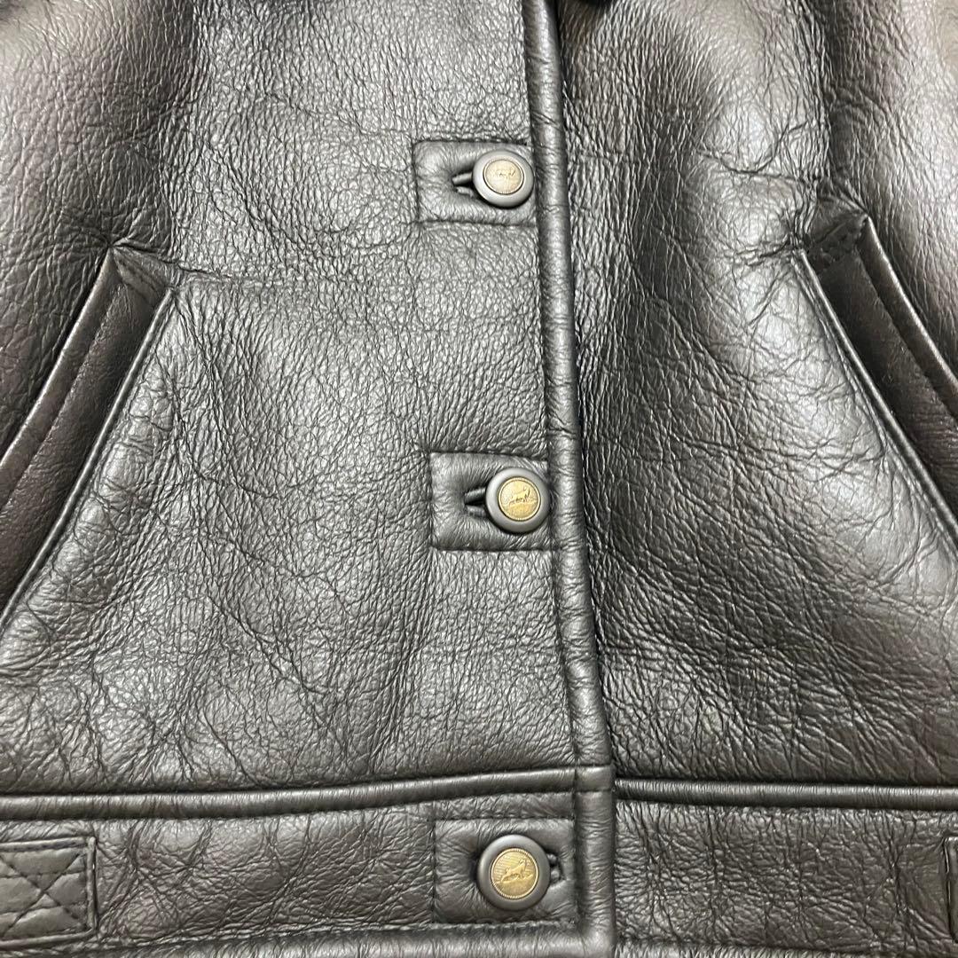 未使用級✨バナナリパブリック B-3 ジープスキン 本革 ムートンジャケット 黒