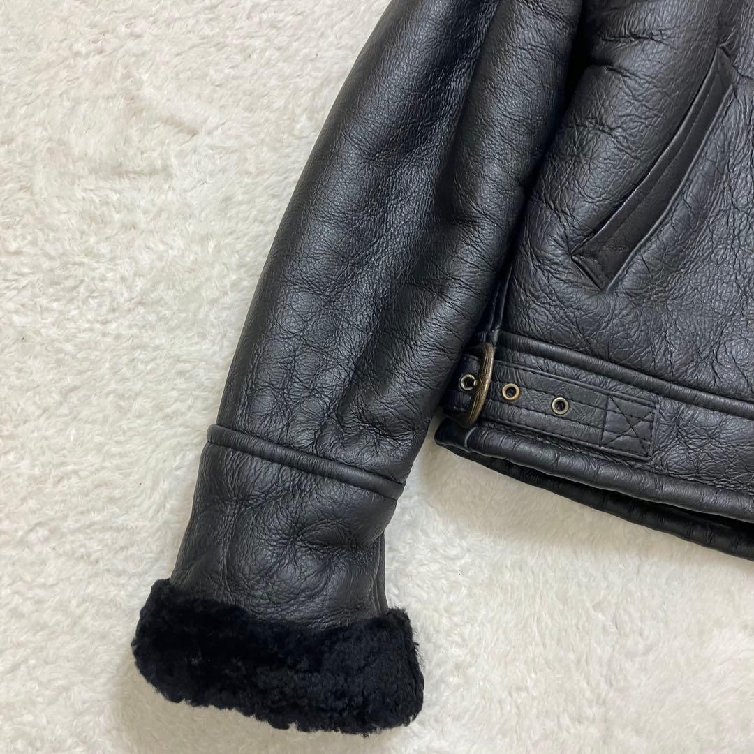未使用級✨バナナリパブリック B-3 ジープスキン 本革 ムートンジャケット 黒