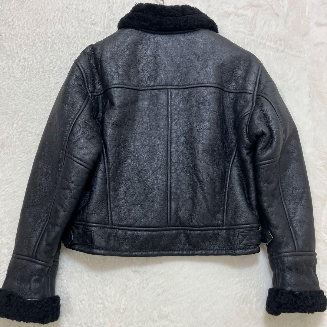 未使用級✨バナナリパブリック B-3 ジープスキン 本革 ムートンジャケット 黒