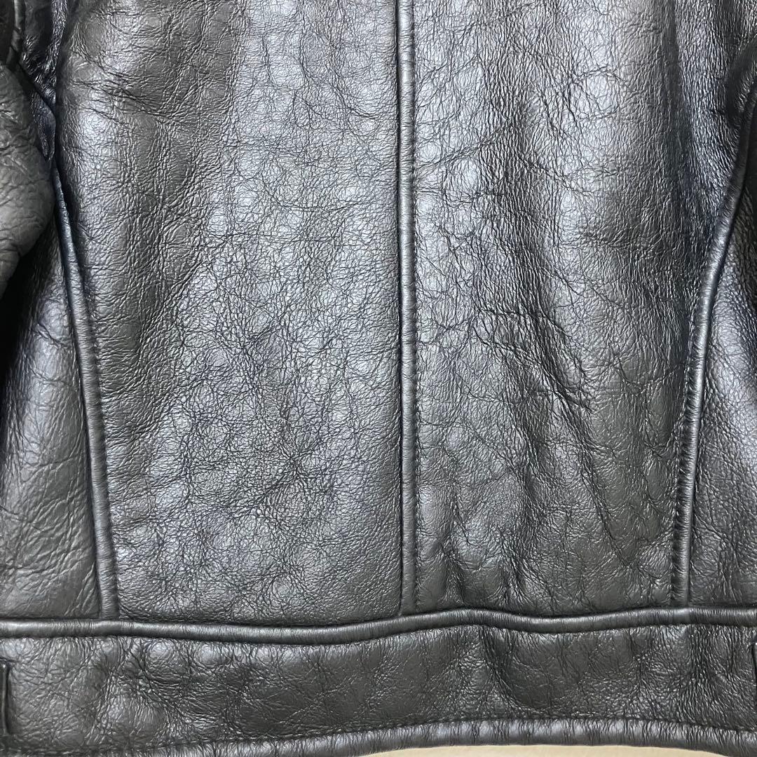 未使用級✨バナナリパブリック B-3 ジープスキン 本革 ムートンジャケット 黒