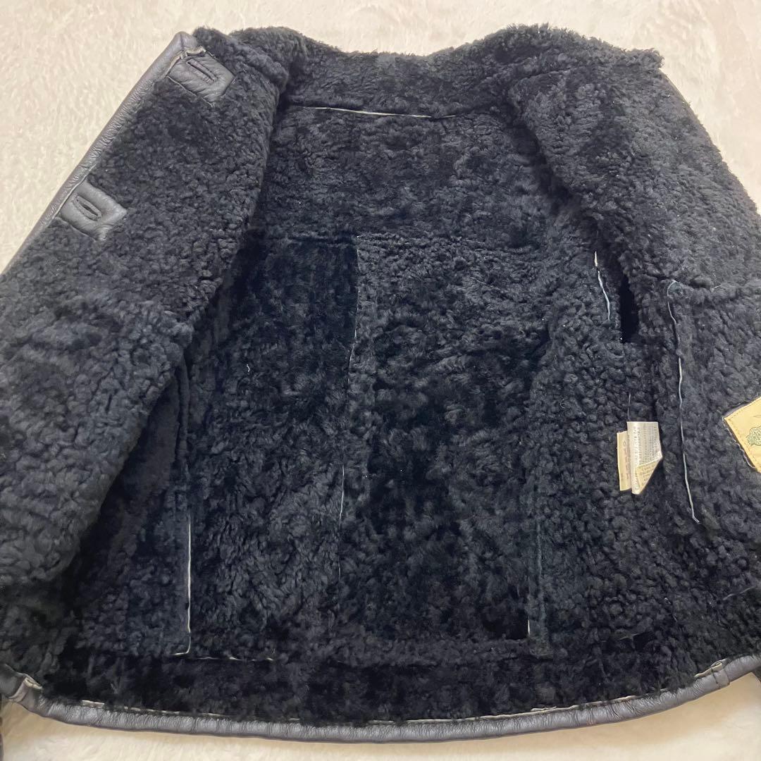 未使用級✨バナナリパブリック B-3 ジープスキン 本革 ムートンジャケット 黒