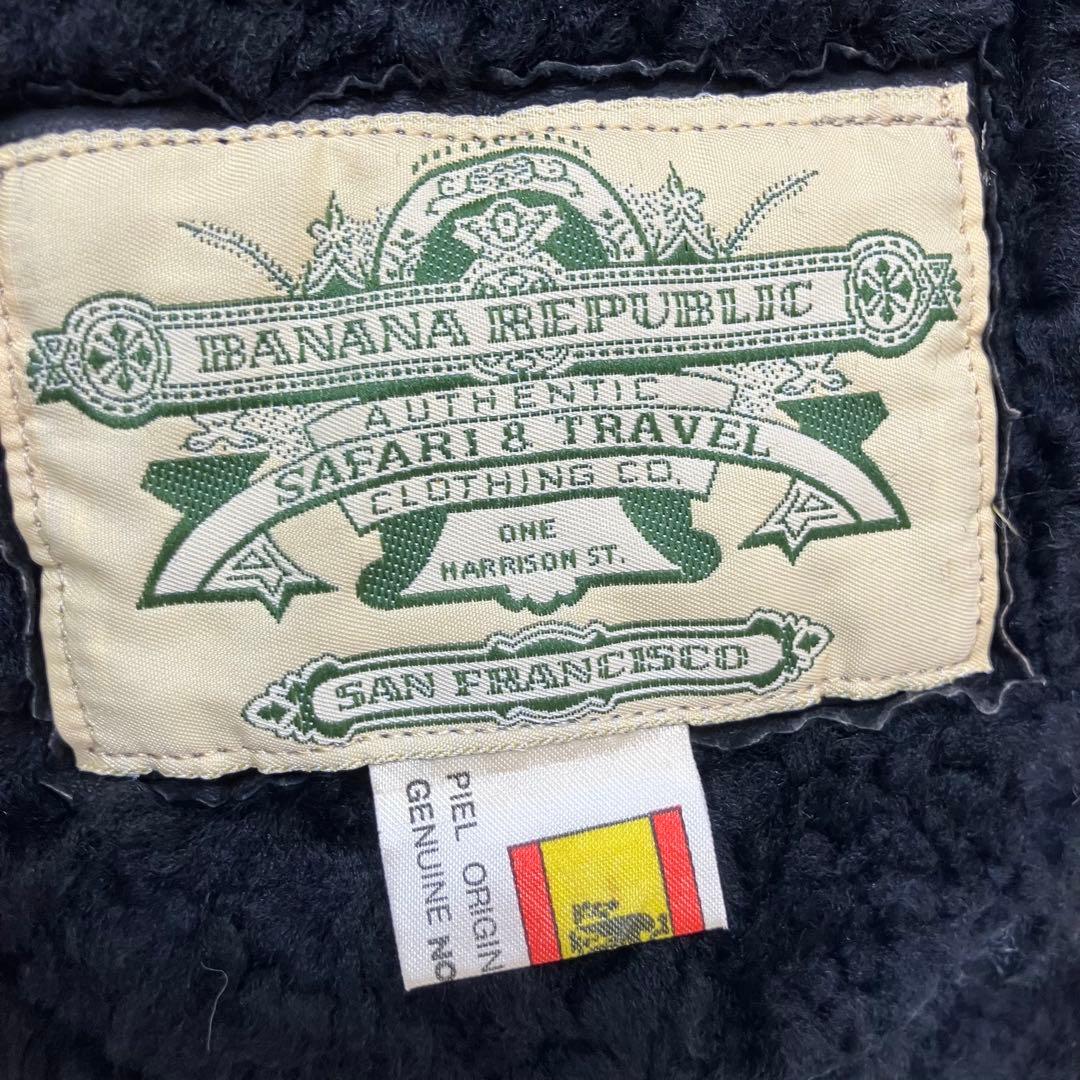 未使用級✨バナナリパブリック B-3 ジープスキン 本革 ムートンジャケット 黒