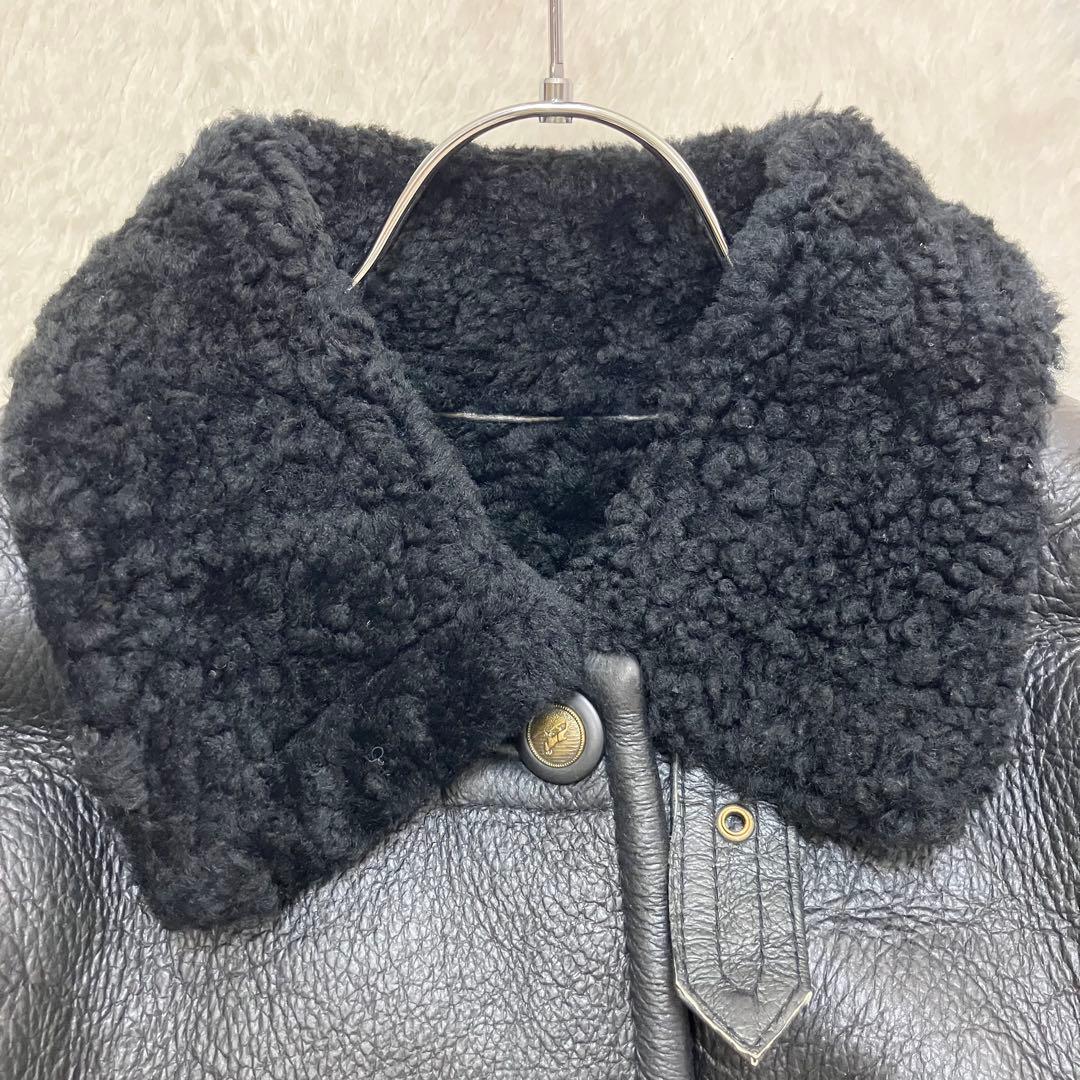 未使用級✨バナナリパブリック B-3 ジープスキン 本革 ムートンジャケット 黒