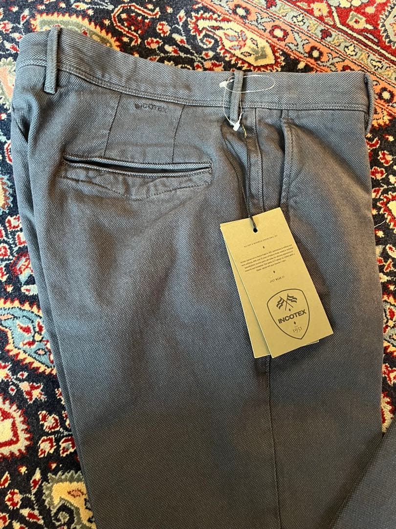 新品/INCOTEX（インコテックス）SLIM ストレッチパンツ/33/ネイビー