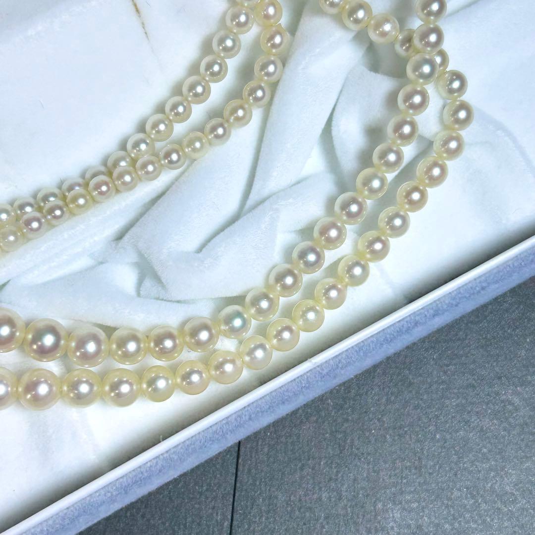 【高島屋✨美品】 あこや真珠 ネックレス グラデーション 2連 ベビーパール