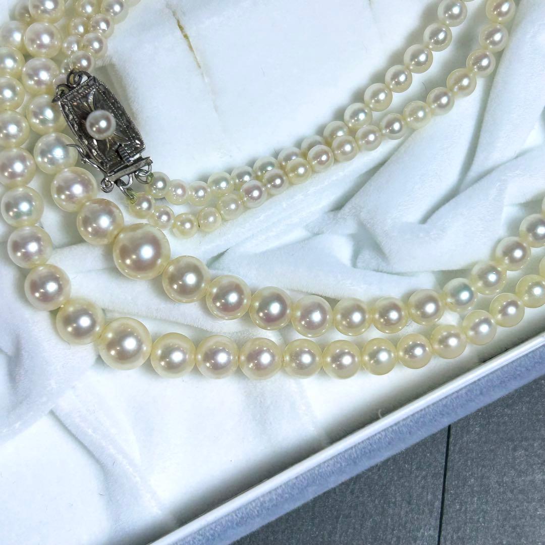 【高島屋✨美品】 あこや真珠 ネックレス グラデーション 2連 ベビーパール