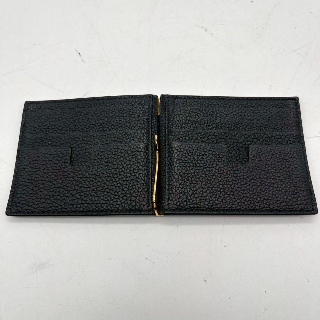 ⭐️極美品⭐️　トムフォード　マネークリップ　二つ折り財布　ブラック　レザー