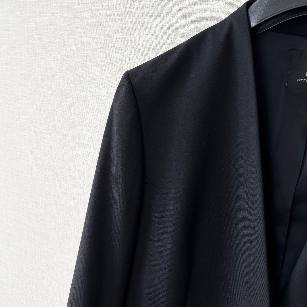 極美品✨23区 ウールリッチサキソニー ノーカラージャケットスーツ セットアップ