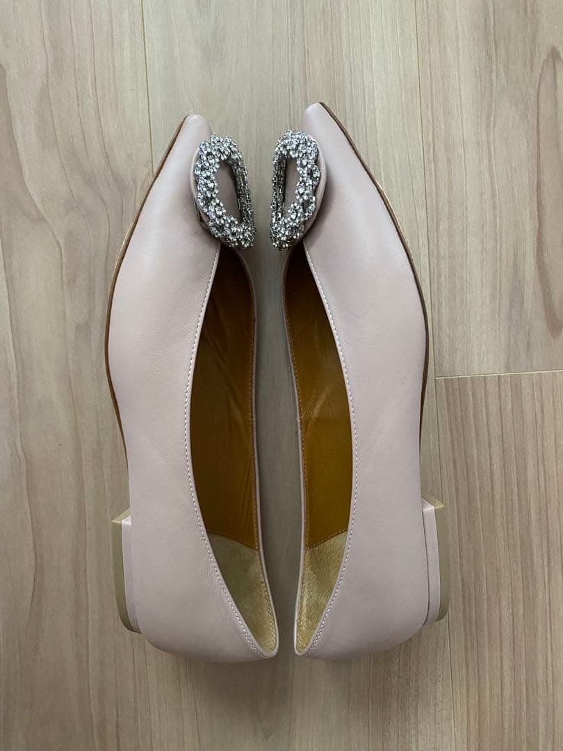 PIPPI CHIC ビジューモチーフ フラットシューズ ピンク