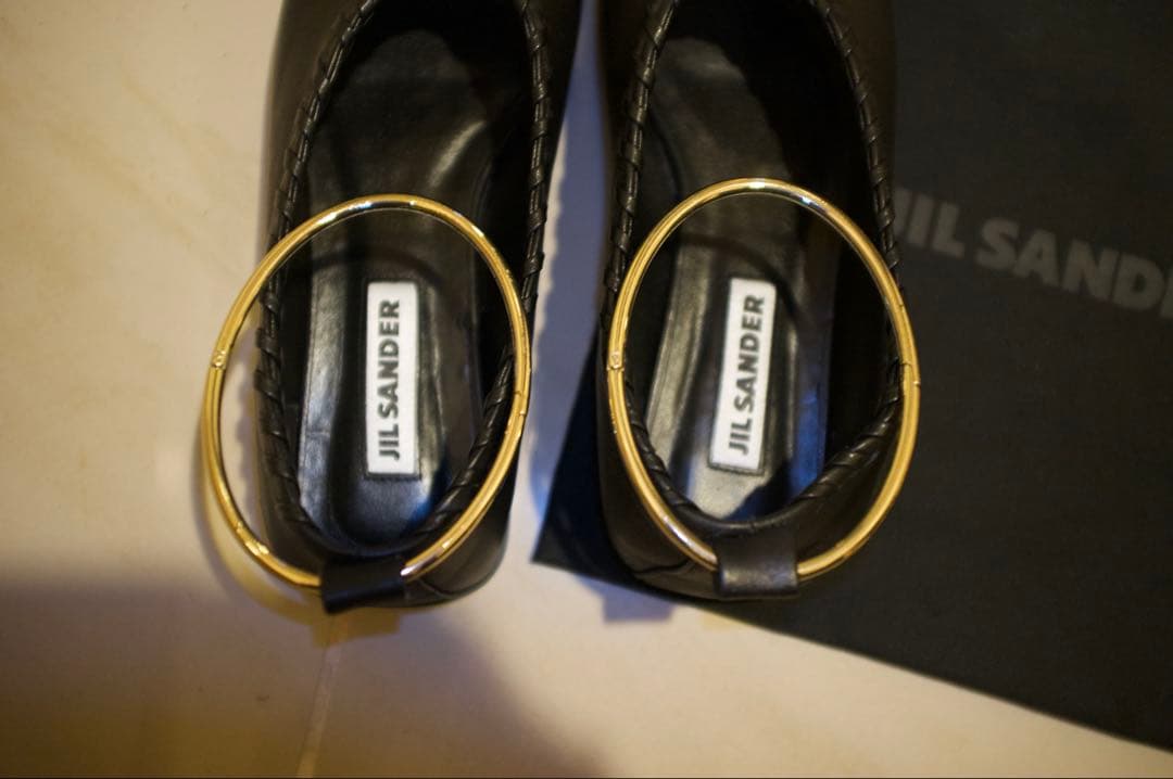 JIL SANDER ブラックフラットシューズ