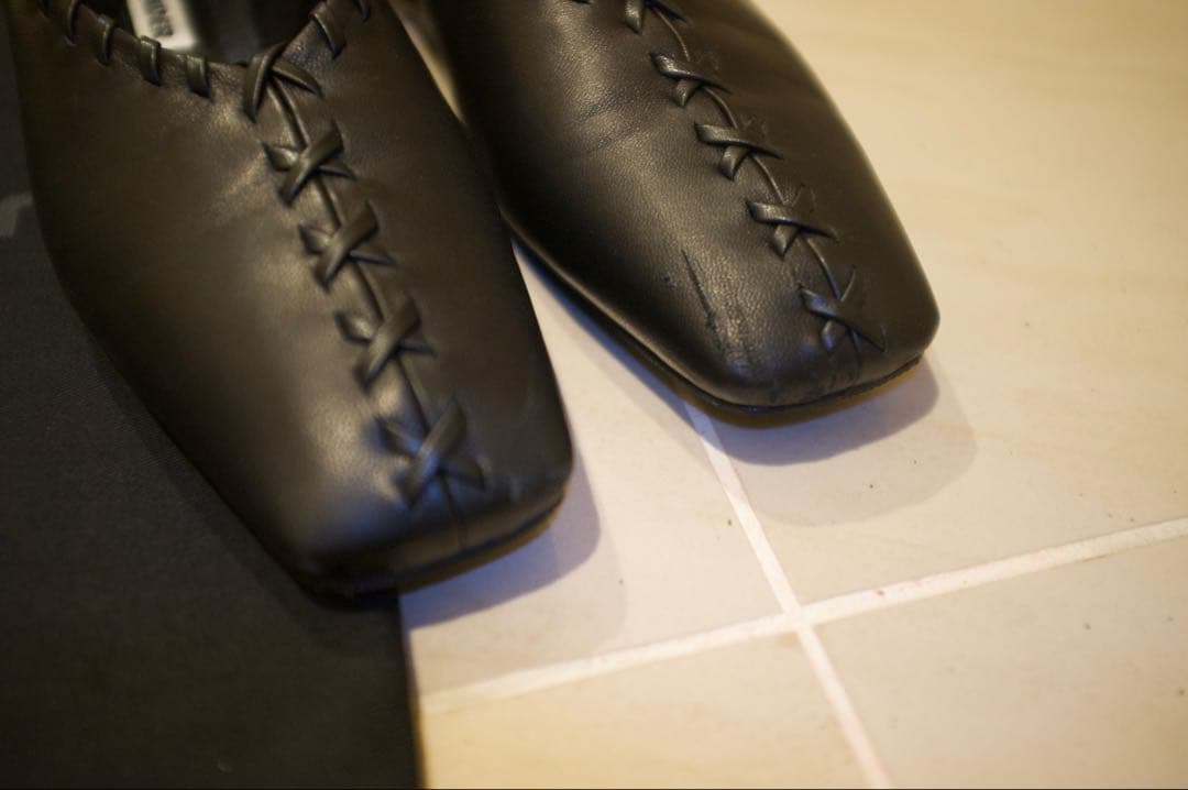 JIL SANDER ブラックフラットシューズ