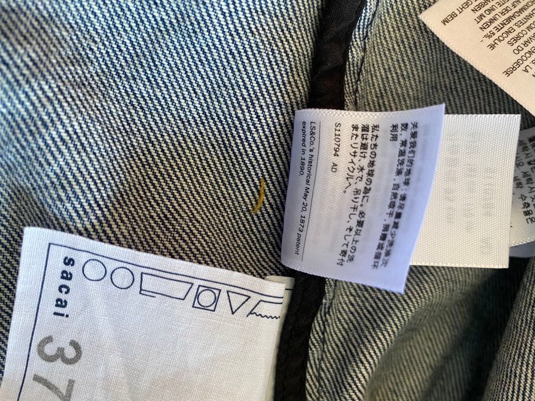 A*C様 Levis sacai Men's Denim Jacket SIZE