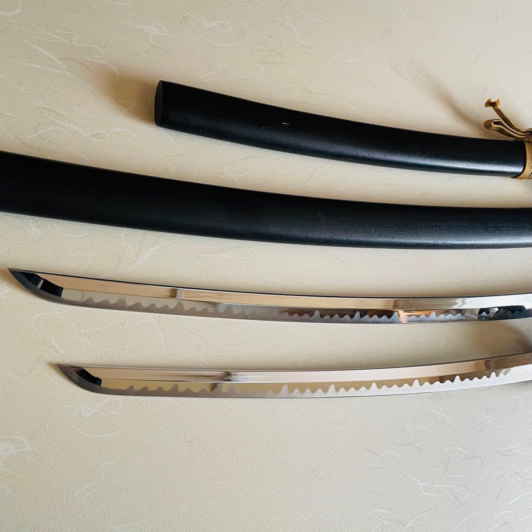 ま*さ様 模造刀 日本刀 武具 刀剣 のたれ刃紋 居合刀 2本セット 太刀 脇差