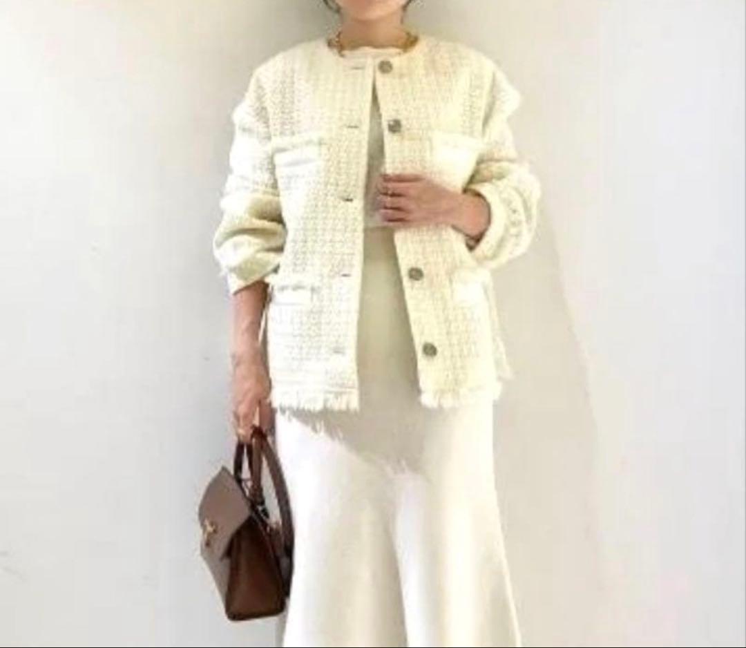 美品　アルアバイル ロービングツイードクルーネックジャケット