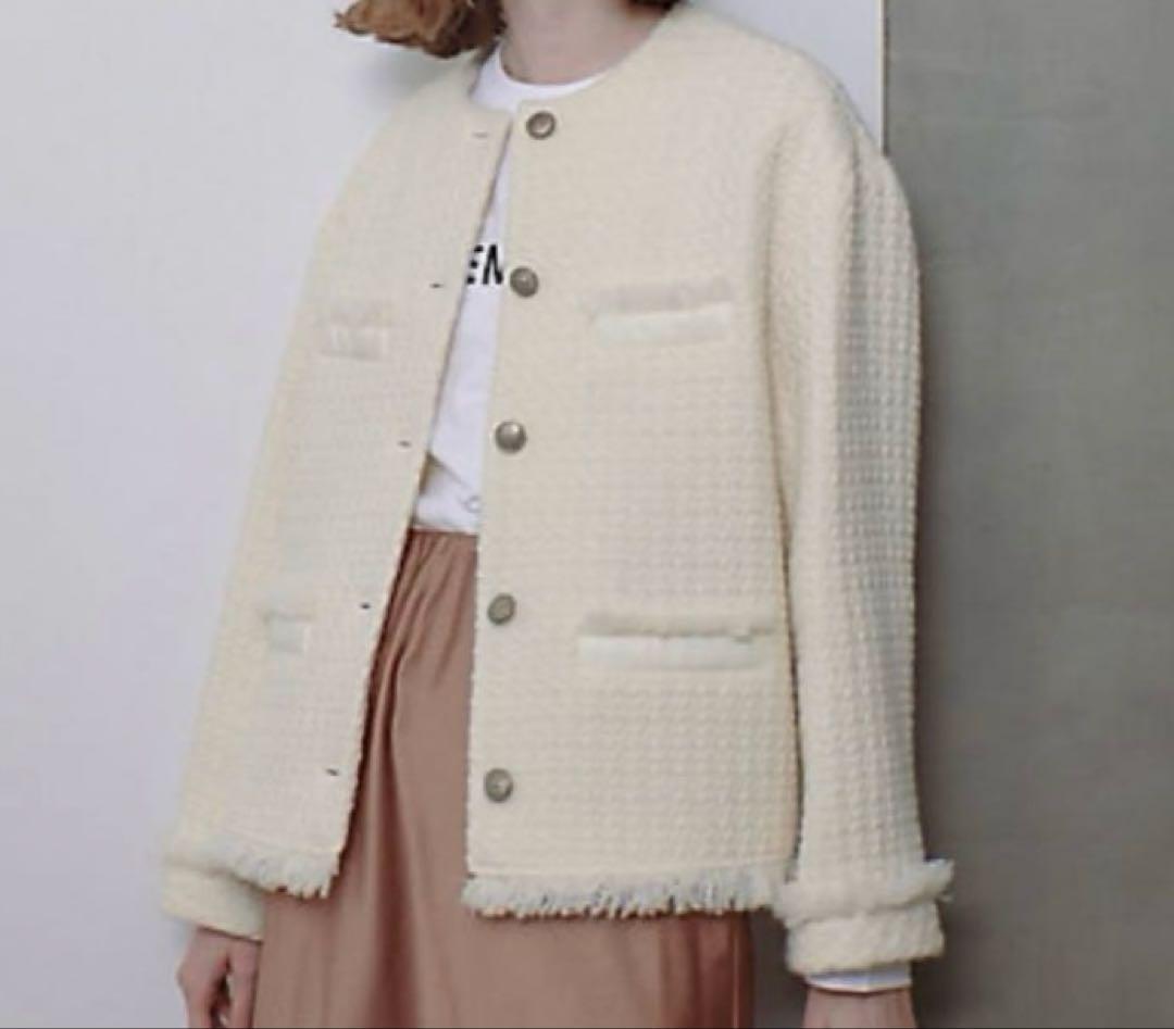 美品　アルアバイル ロービングツイードクルーネックジャケット