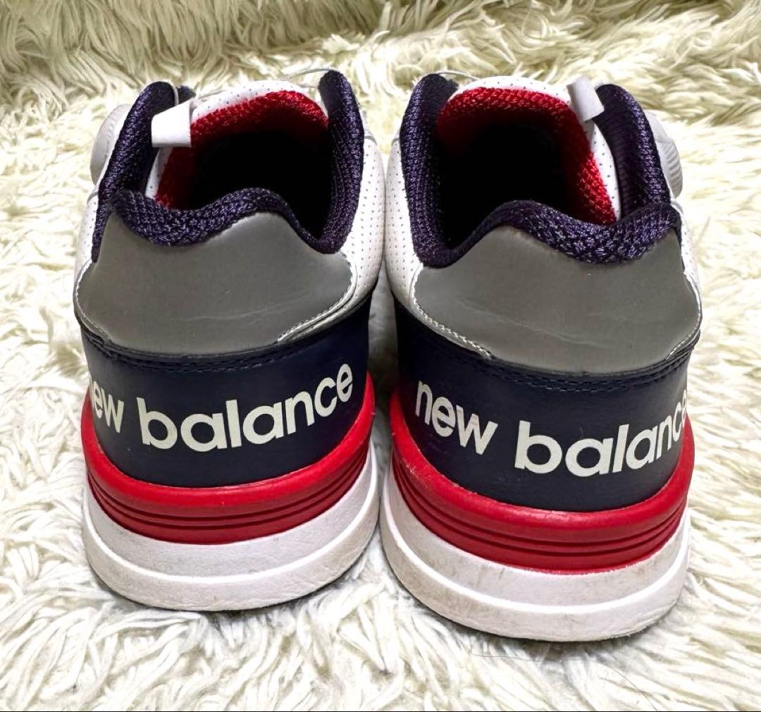 【美品】new balance ゴルフシューズ 26.5㎝ 白/紺/赤