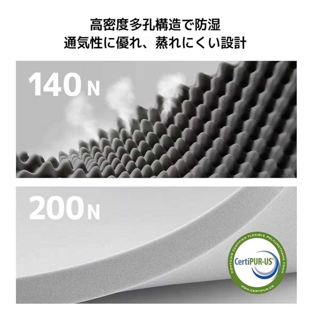 新品✨　マットレス ダブル 折りたたみ　厚さ10cm 洗えるカバー　灰色　高反発