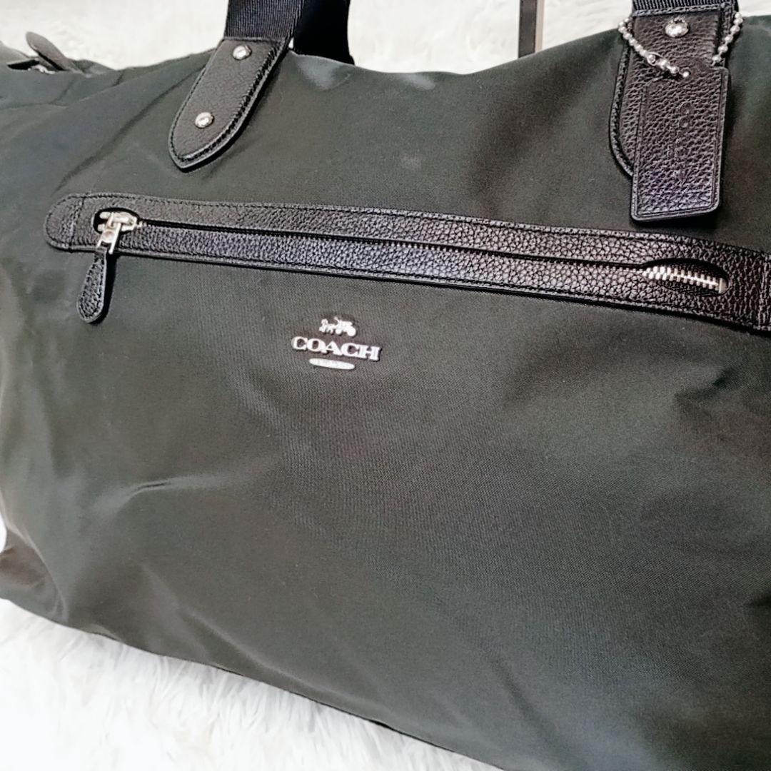 【TANTAN様】コーチ ボストンバッグ 2way 馬車ロゴ ナイロン レザー