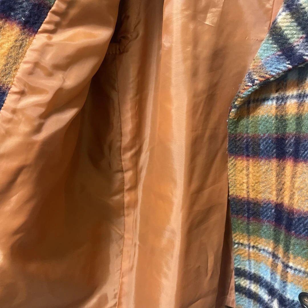 YORKLAND チェック フリンジ ダブルコート ヨークランド vintage