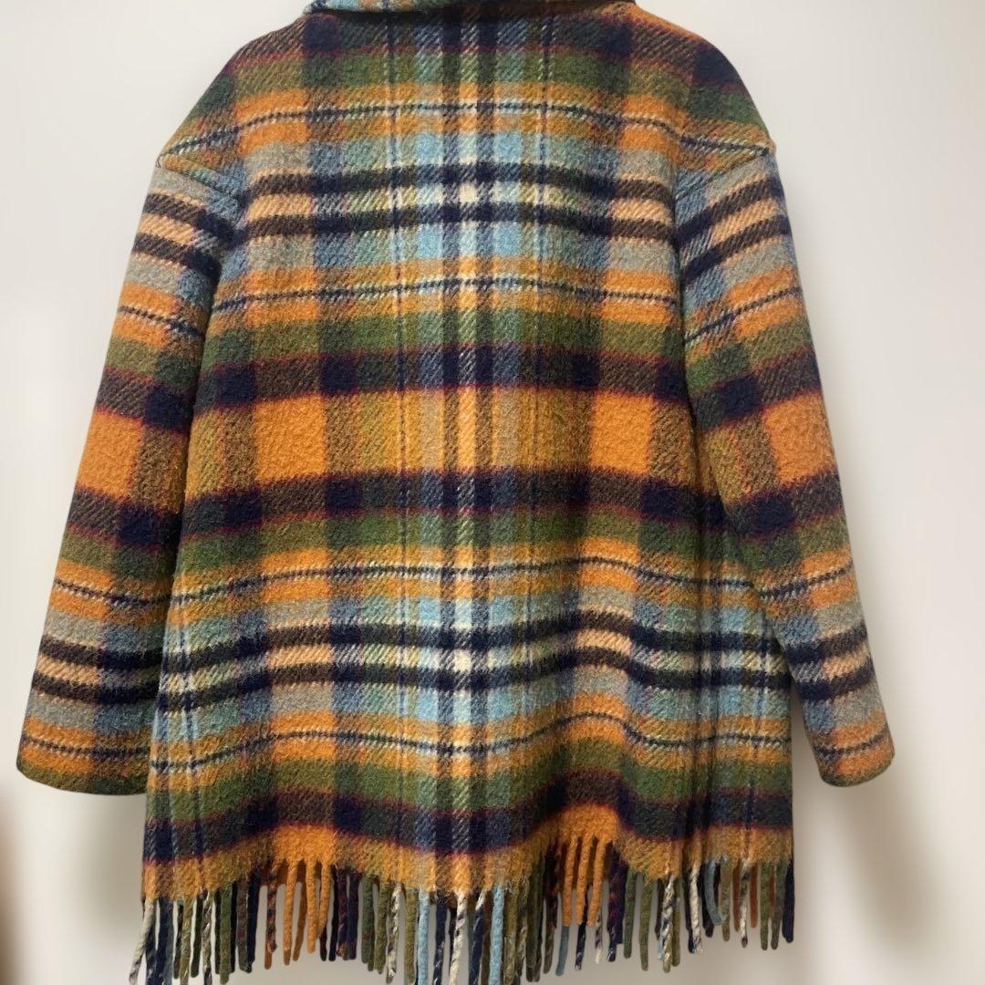 YORKLAND チェック フリンジ ダブルコート ヨークランド vintage