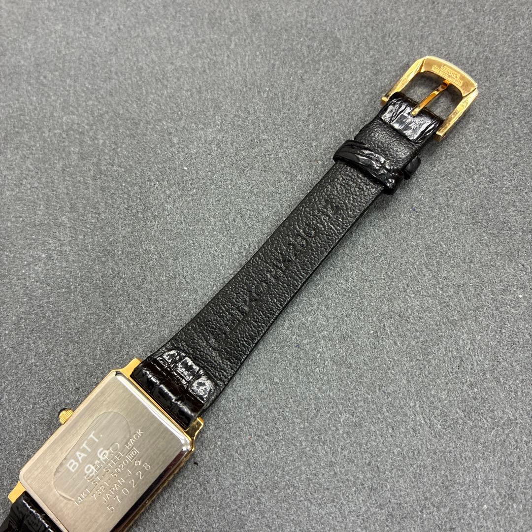 SEIKO EXCELINE 7321-5920 14KT スクエア ゴールド