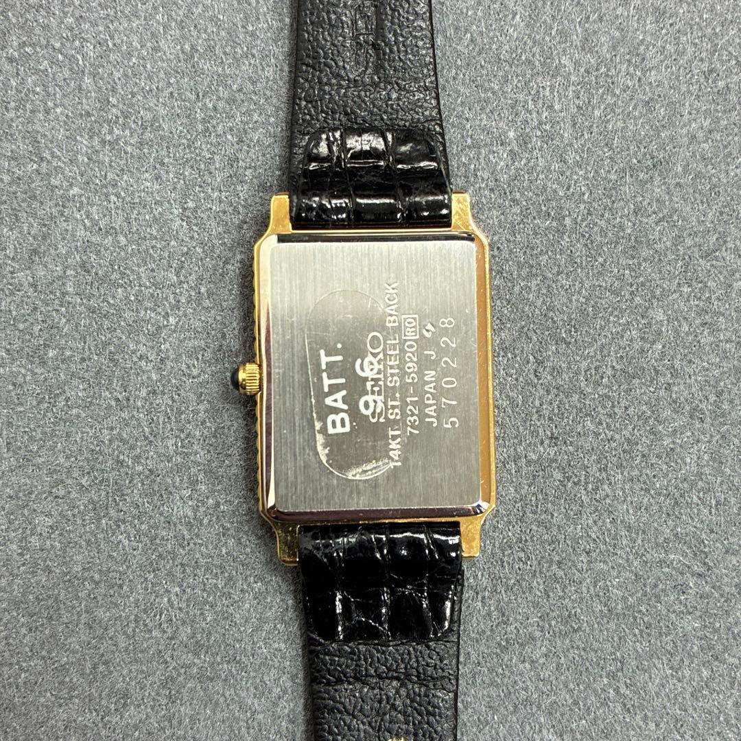 SEIKO EXCELINE 7321-5920 14KT スクエア ゴールド