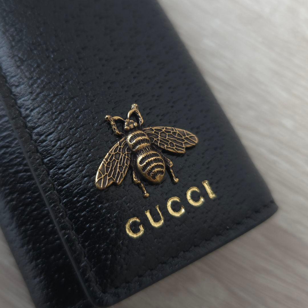 未使用【グッチ】アニマリエ　レザー　6連　キーケース　ハチ