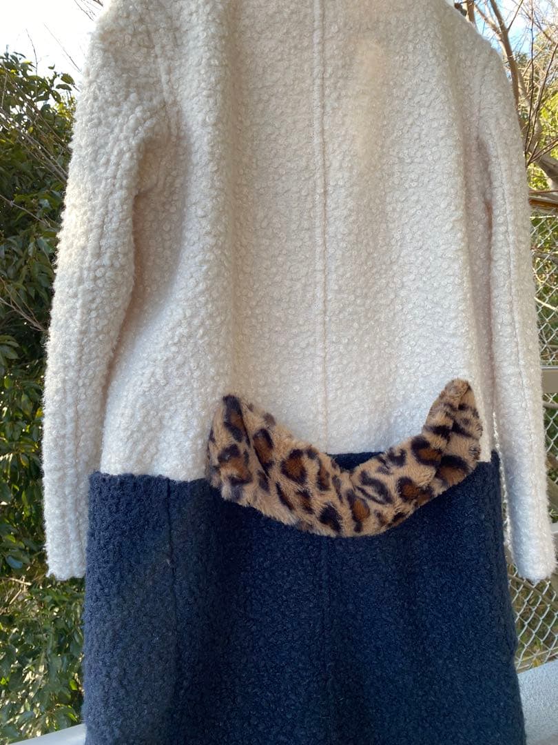 VILAGALLO ヴィラガロSpain バイカラーロングコート白ネイビー38