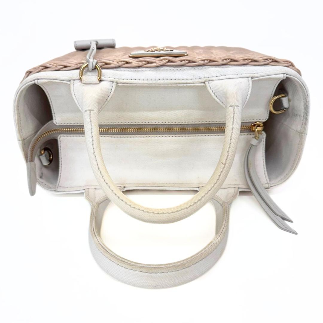 プラダ ウィッカー かごバッグ 1BG835 カナパ 2WAY ハンドバッグ