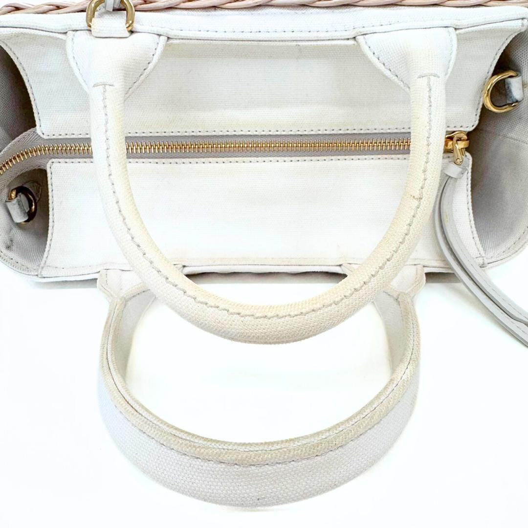 プラダ ウィッカー かごバッグ 1BG835 カナパ 2WAY ハンドバッグ