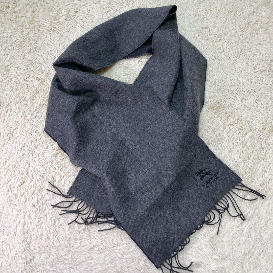 【希少】バーバリーブラックレーベル　カシミヤ　ウール　リバーシブル　マフラー