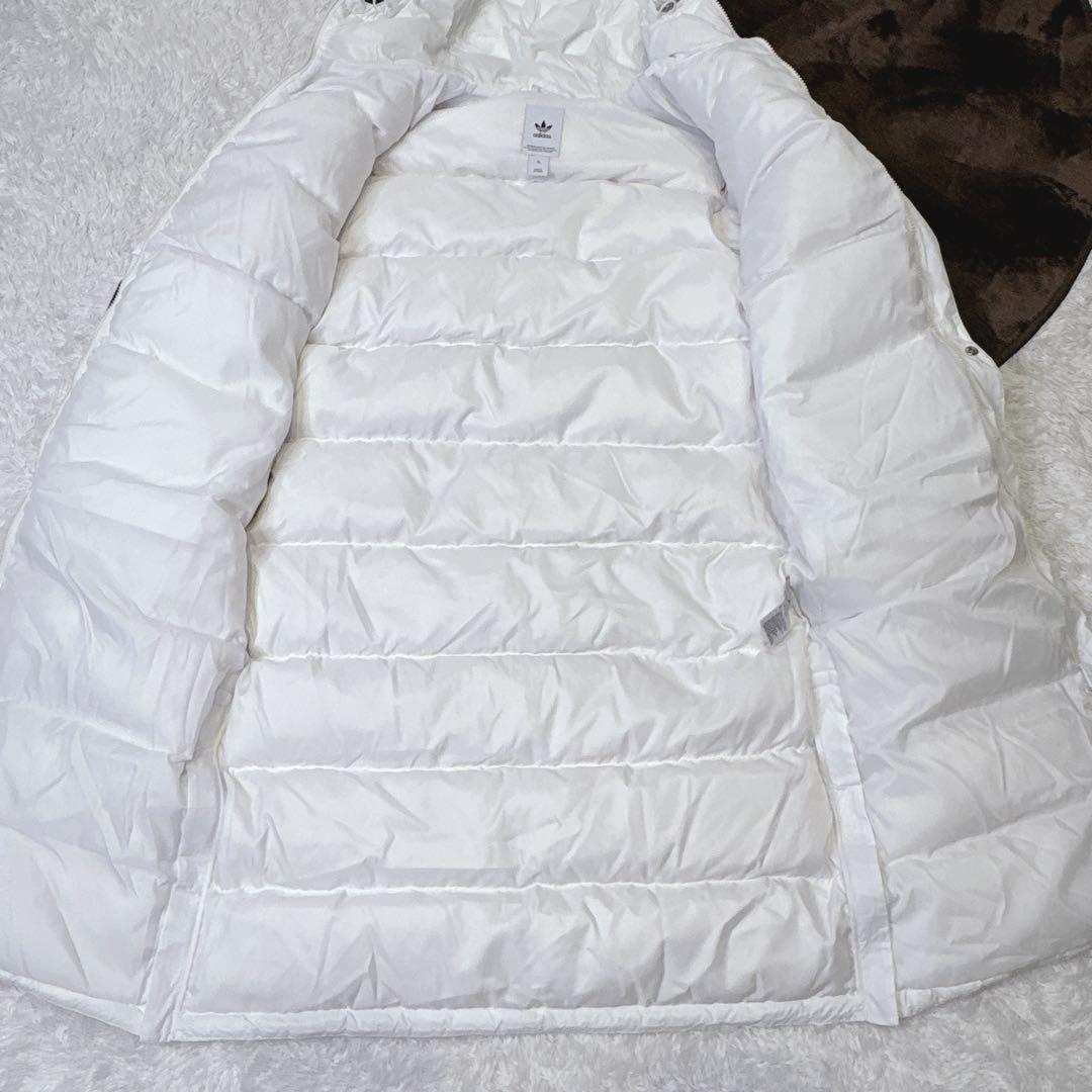 アディダス ベンチコート ロング ダウンコート ジャケットホワイト XL 極暖