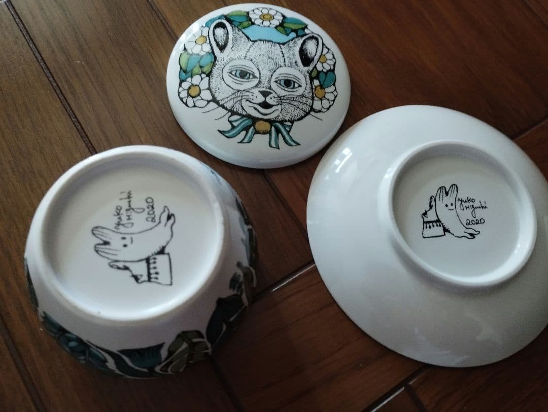 定*️様 ヒグチユウコ　湯呑み＆皿　にゃんこ