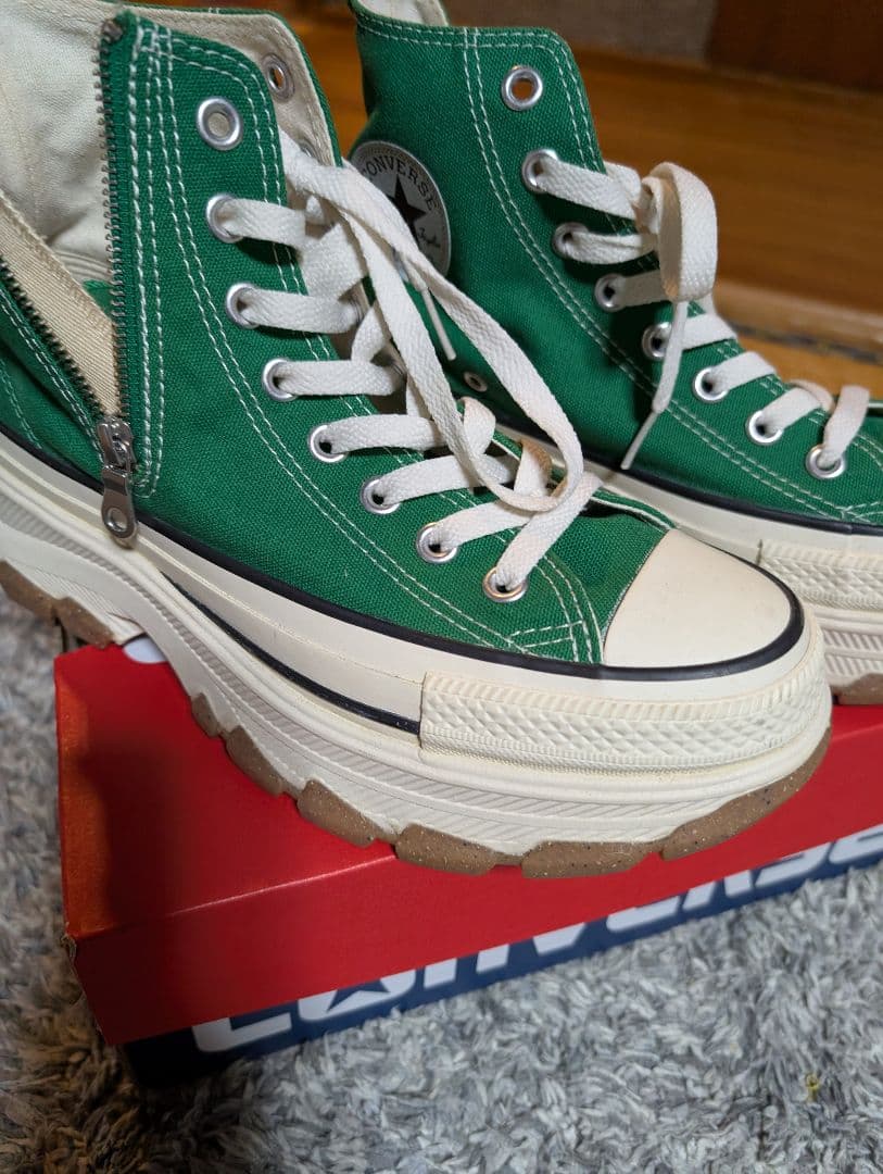 人気Converse トレックウェーブハイ厚底スニーカー美品✨箱あり