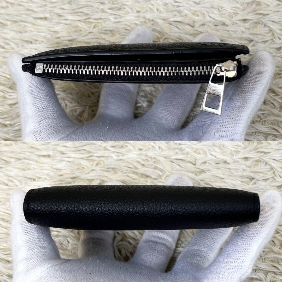 現行【極美品】ロエベ スリムコンパクトウォレット アナグラム ブラック 黒