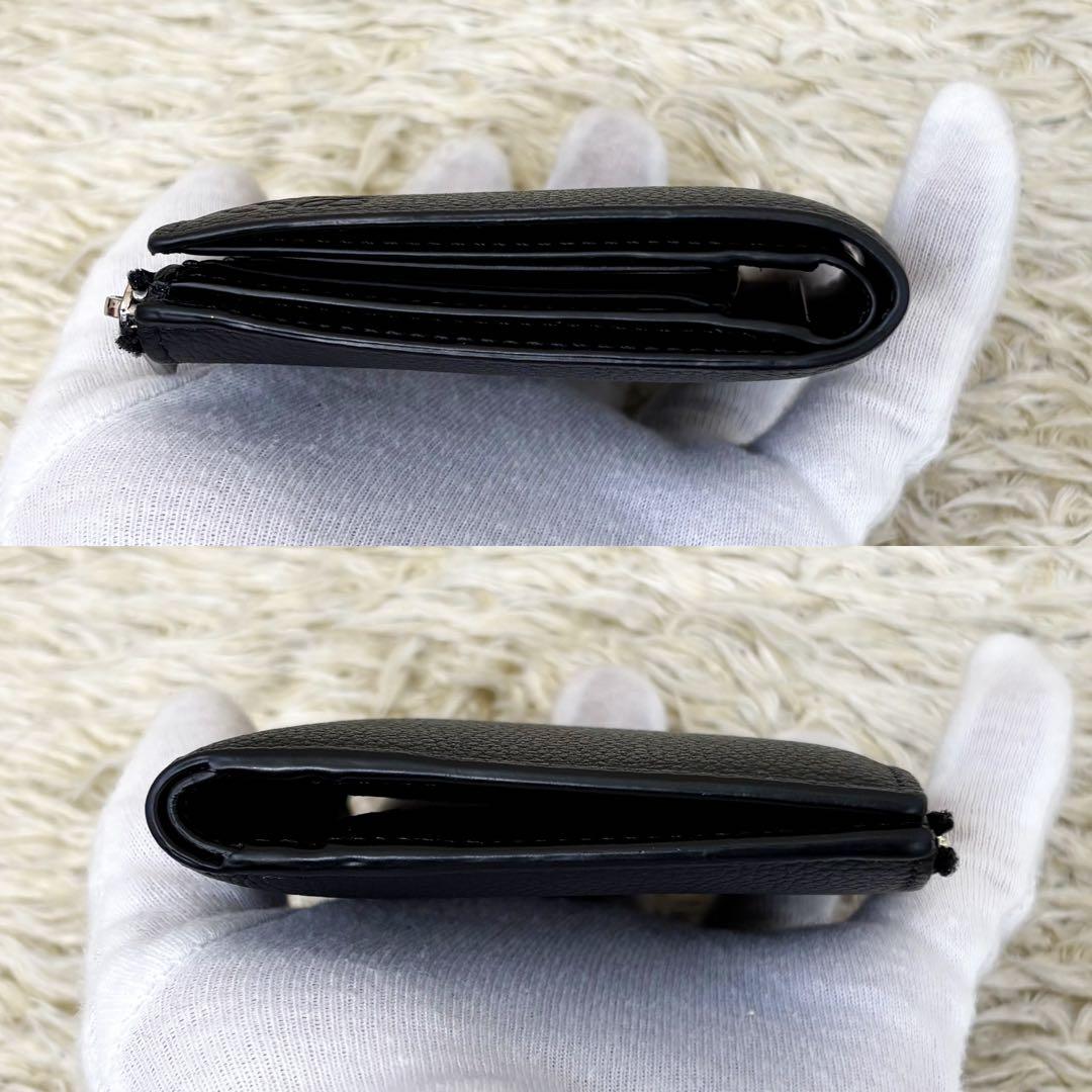 現行【極美品】ロエベ スリムコンパクトウォレット アナグラム ブラック 黒