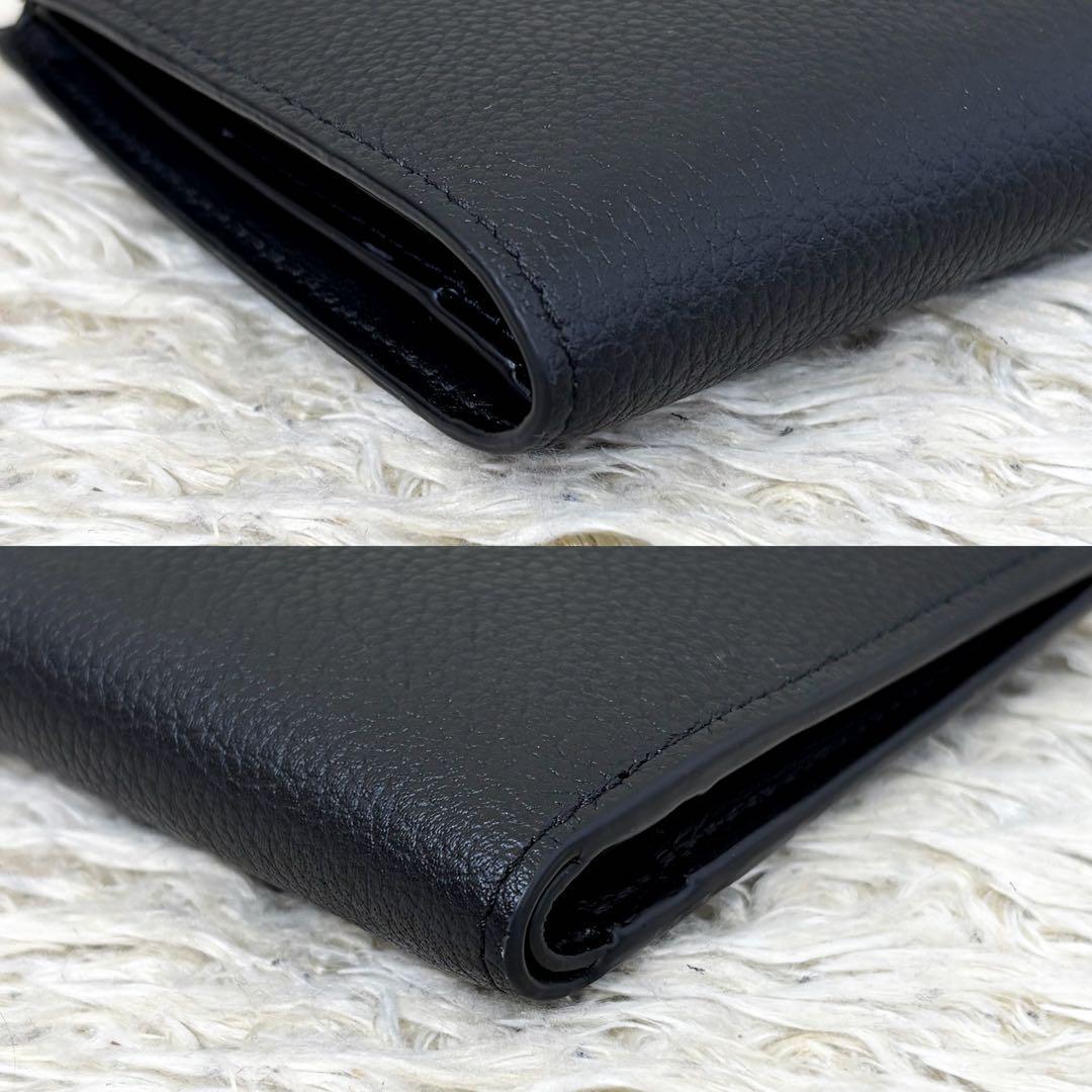 現行【極美品】ロエベ スリムコンパクトウォレット アナグラム ブラック 黒