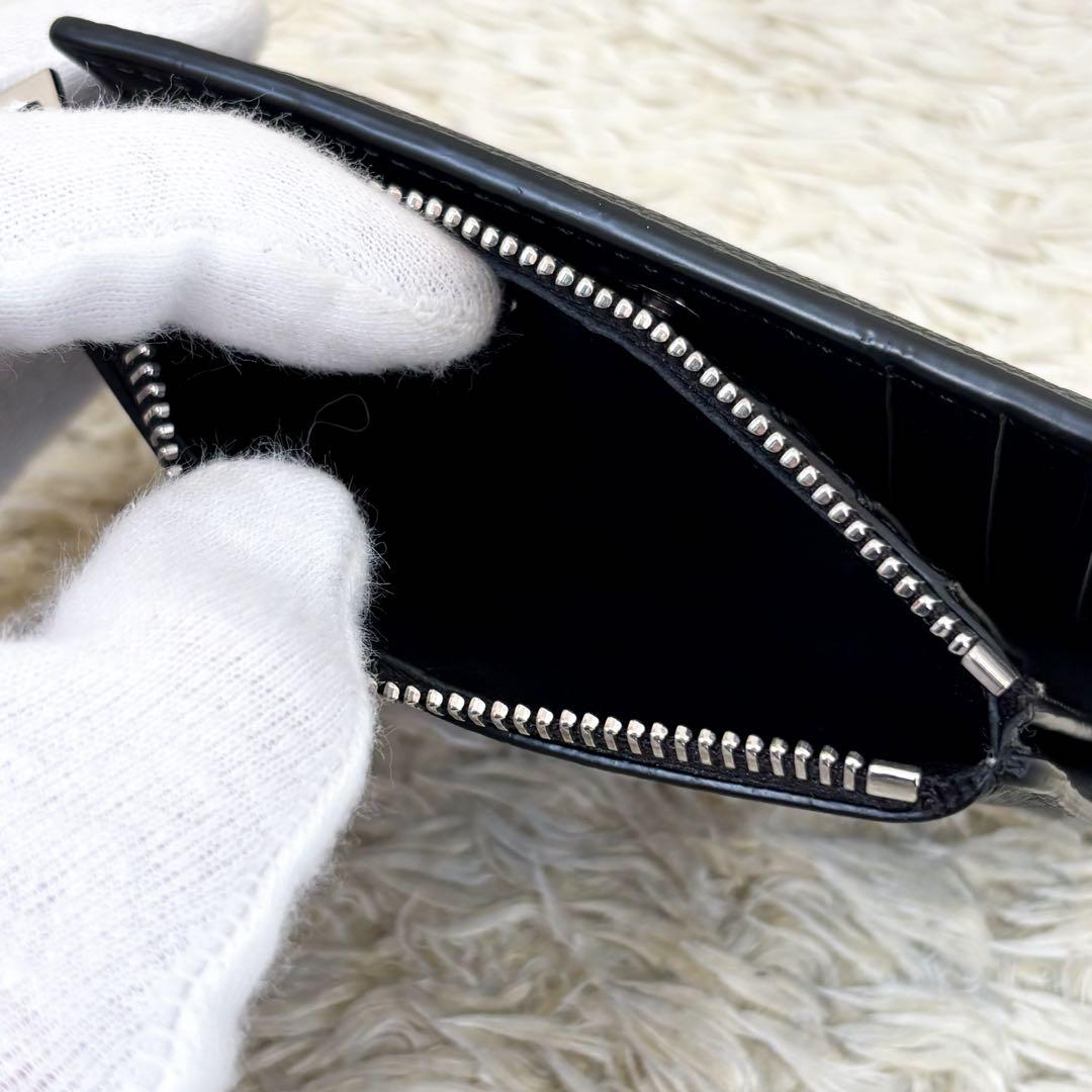 現行【極美品】ロエベ スリムコンパクトウォレット アナグラム ブラック 黒