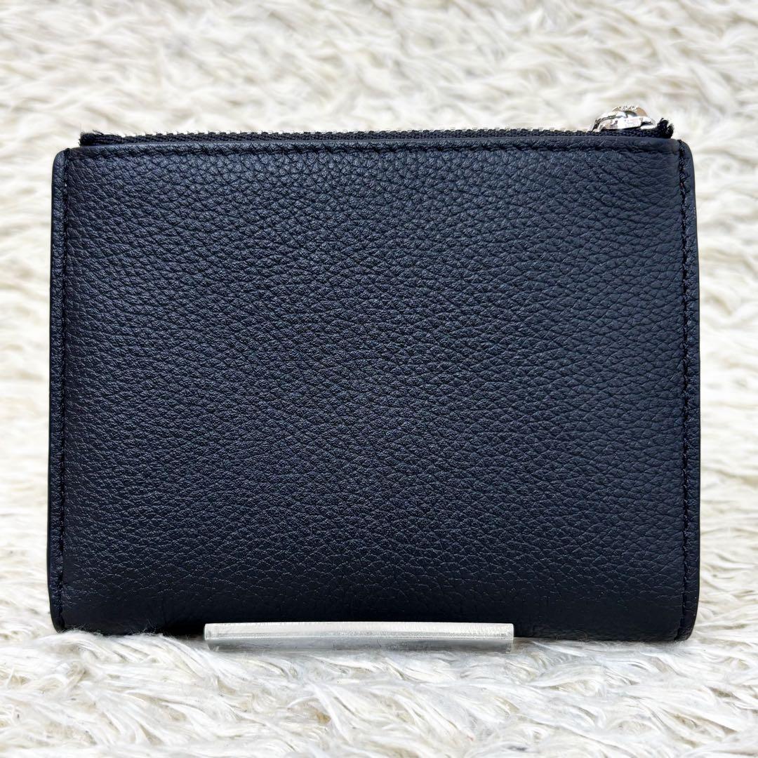 現行【極美品】ロエベ スリムコンパクトウォレット アナグラム ブラック 黒