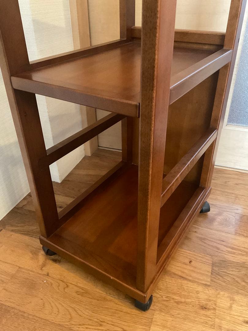 『専用品』豊岡クラフト　木製 ハンガーラック　日本製　上部トレイ・キャスター付き