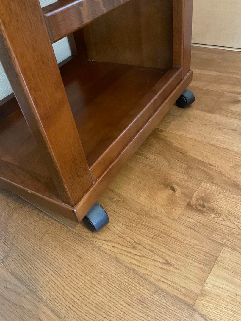 『専用品』豊岡クラフト　木製 ハンガーラック　日本製　上部トレイ・キャスター付き