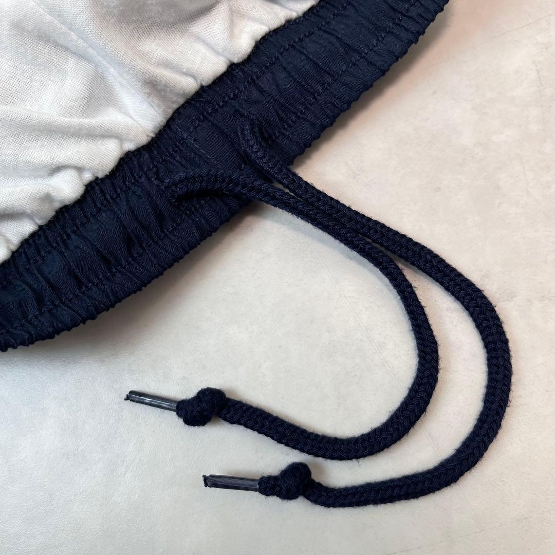 00s adidas バギートラックパンツ 3ライン 刺繍ロゴ ネイビー L