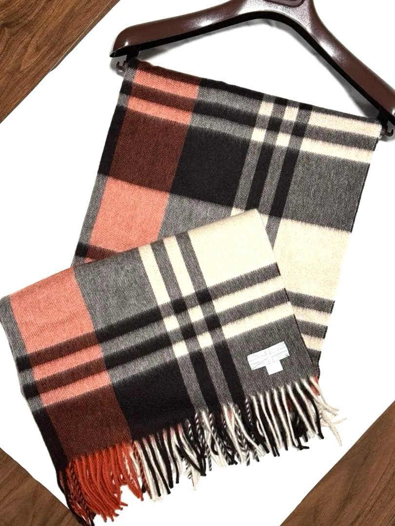 ジョシュアエリス　カシミヤ　大判　ストール　タータンチェック