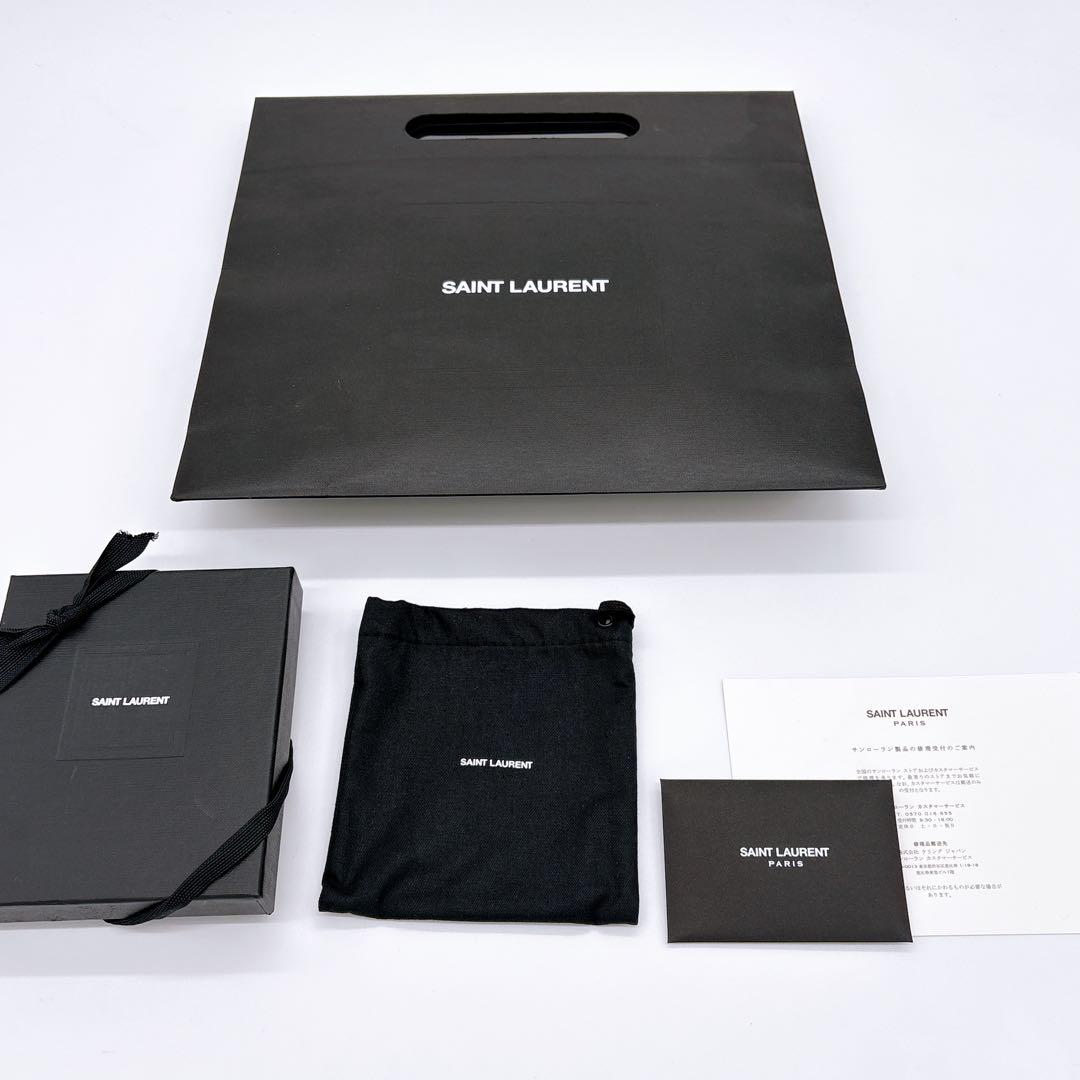 SAINT LAURENT ブラック レザー マネークリップ YSL 財布